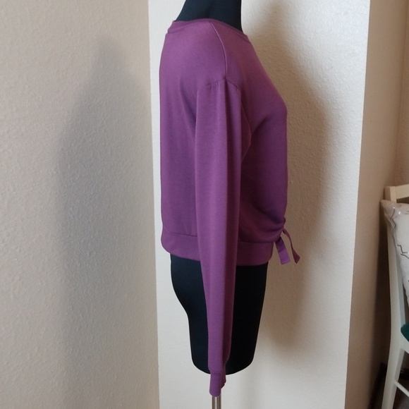 Garage Ruched Front Sweatshirt Purple New - Picture 2 of 5